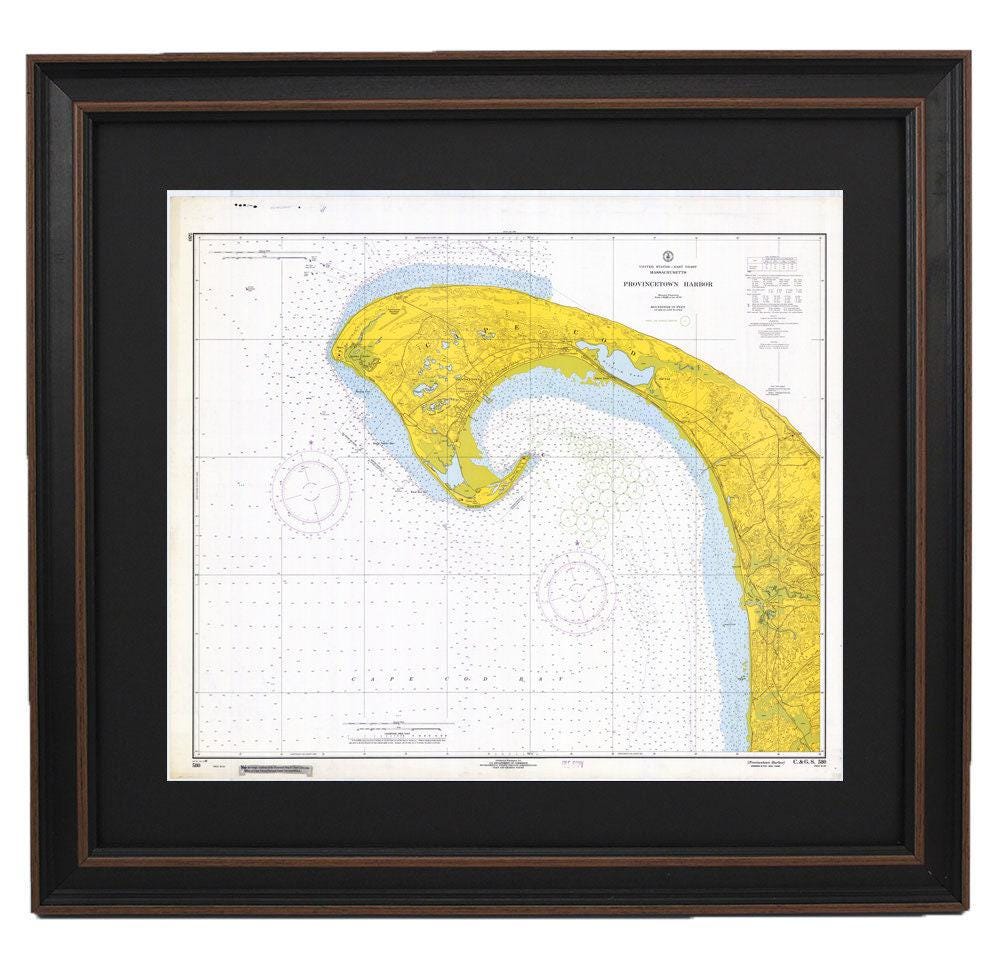 Vintage Provincetown Harbor Nautical Chart 13249. 1968 Historical Chart. NOAA 13249. Handmade in the USA.