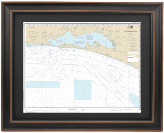Framed Nautical Chart 11388 - Choctawhatchee Bay. NOAA 11388. Handmade in the USA.