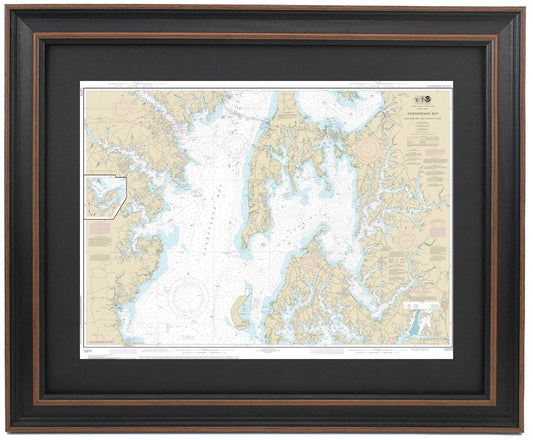 Framed Nautical Chart 12270 - Chesapeake Bay. Eastern Bay and South River. NOAA 12270. Handmade in the USA.