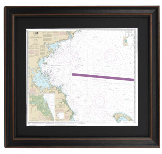Framed Nautical Chart 13267 - Massachusetts Bay. North River. NOAA 13267. Handmade in the USA.