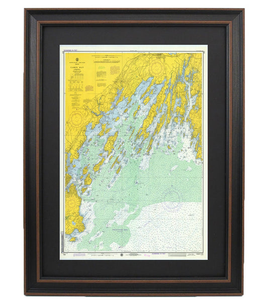 Vintage Casco Bay Maine Nautical Chart 13290. 1974 Historical Chart. NOAA 13290. Handmade in the USA.