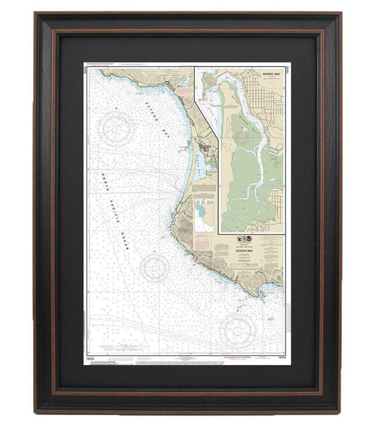 Framed Nautical Chart 18703 - Estero & Morro Bay, NOAA 18703. Handmade in the USA.