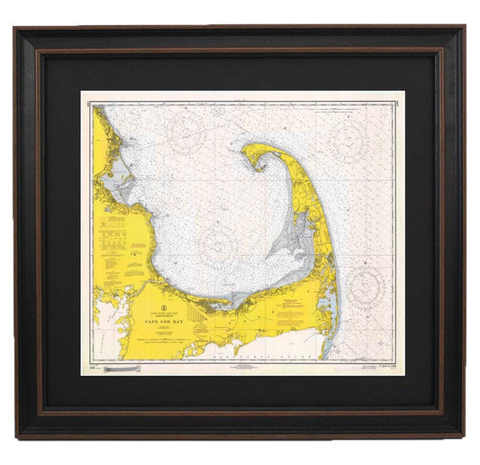 Vintage Framed Nautical Chart 13246. Cape Cod. 1966 Historical Chart. NOAA 13246. Handmade in the USA.