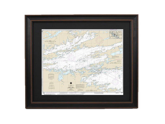 Framed Nautical Chart 14997 - Rainy Lake - Dryweed Island to Big Island, Minnesota. NOAA 14997. Handmade in the USA.