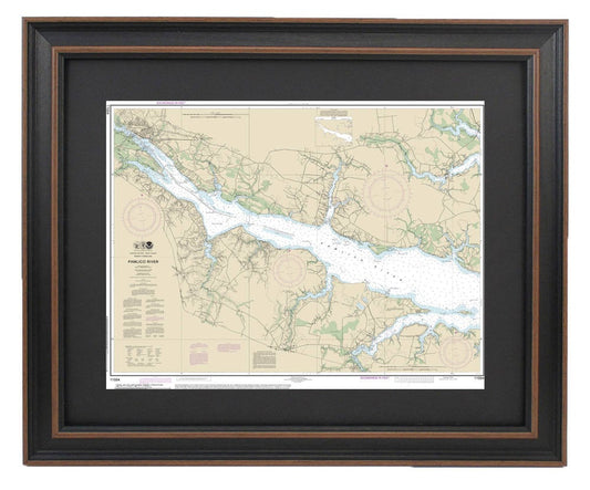 Framed Nautical Chart 11554 - Pamlico River, NOAA 11554. Handmade in the USA.